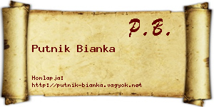 Putnik Bianka névjegykártya
